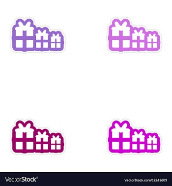 Set of paper stickers on white background new Year vector image