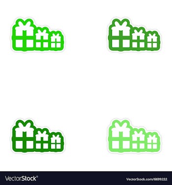 Set of paper stickers on white background new Year vector image