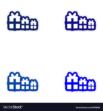 Set of paper stickers on white background new Year vector image