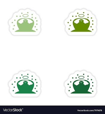 Set of paper stickers on white background newborn vector image