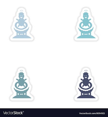 Set of paper stickers on white background newborn vector image