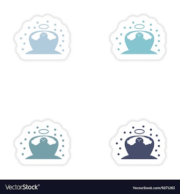 Set of paper stickers on white background newborn vector image