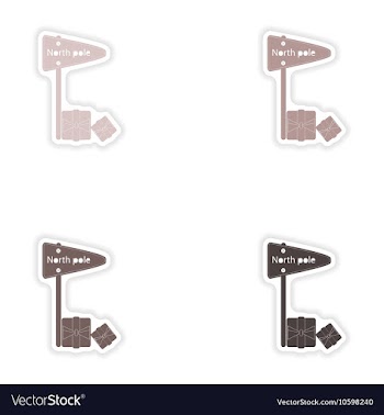 Set of paper stickers on white background North vector image