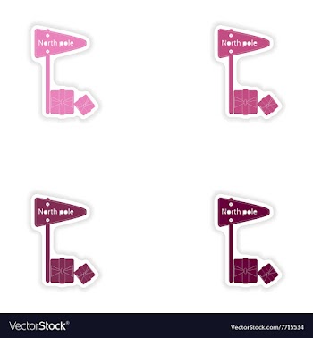 Set of paper stickers on white background North vector image