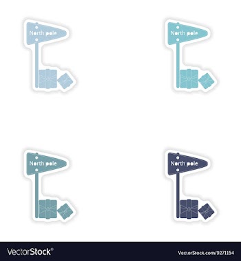 Set of paper stickers on white background North vector image