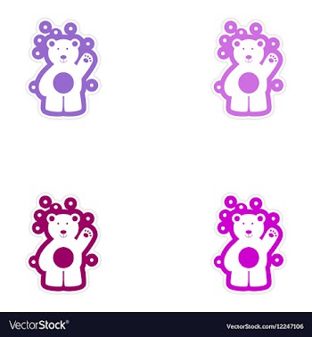 Set of paper stickers on white background northern vector image