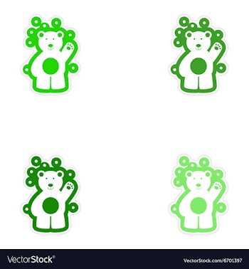 Set of paper stickers on white background northern vector image