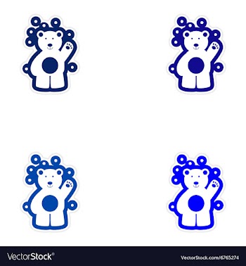 Set of paper stickers on white background northern vector image