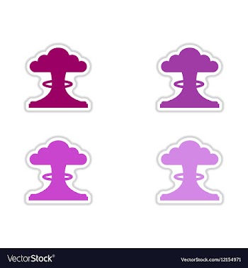 Set of paper stickers on white background nuclear vector image