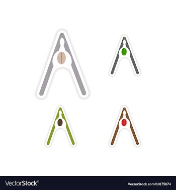 Set of paper stickers on white background nut and vector image