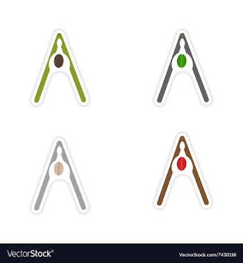 Set of paper stickers on white background nut and vector image
