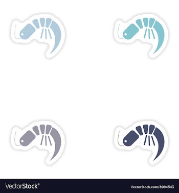 Set of paper stickers on white background ocean vector image