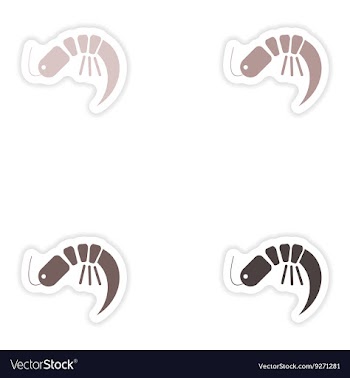 Set of paper stickers on white background ocean vector image