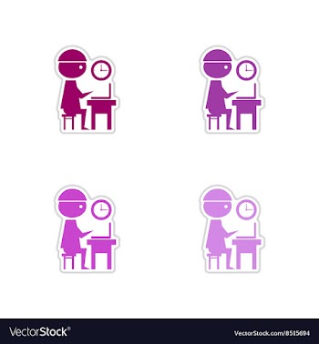 Set of paper stickers on white background office vector image