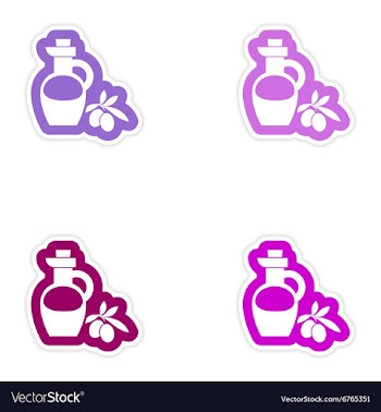 Set of paper stickers on white background olive vector image