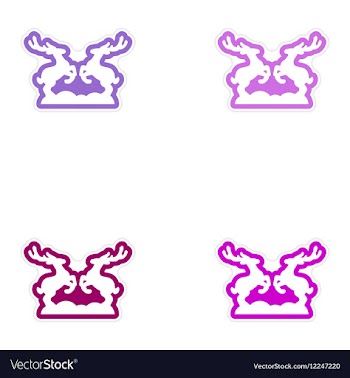 Set of paper stickers on white background pair of vector image