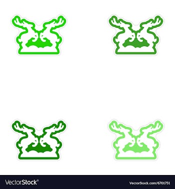 Set of paper stickers on white background pair of vector image
