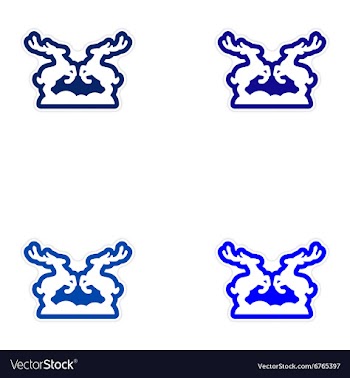 Set of paper stickers on white background pair of vector image