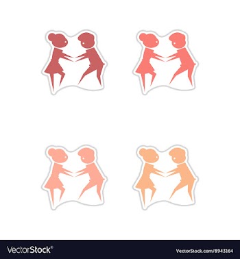Set of paper stickers on white background pair of vector image