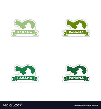 Set of paper stickers on white background Panama vector image