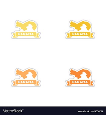 Set of paper stickers on white background Panama vector image