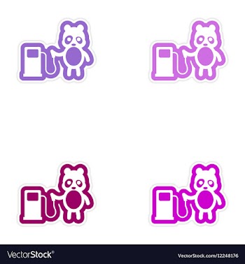 Set of paper stickers on white background panda vector image