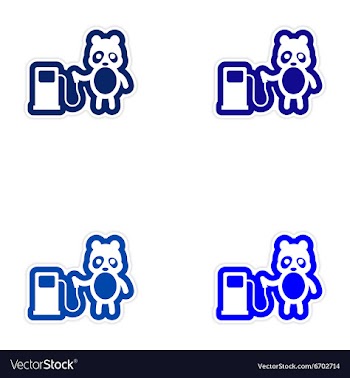 Set of paper stickers on white background panda vector image