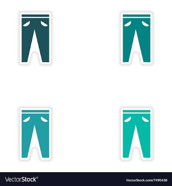 Set of paper stickers on white background pants vector image