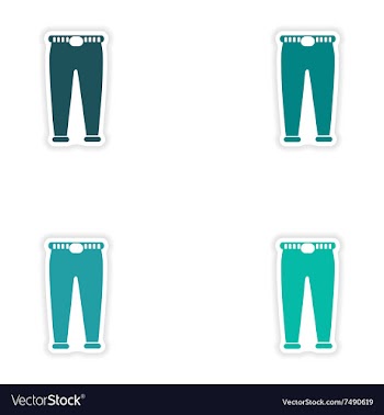 Set of paper stickers on white background pants vector image