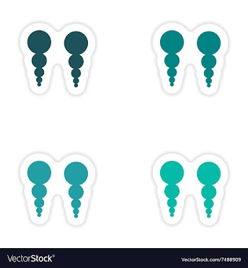 Set of paper stickers on white background pearl vector image