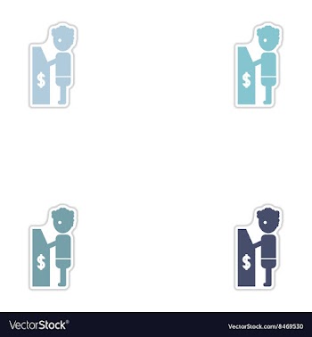 Set of paper stickers on white background people vector image