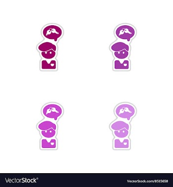 Set of paper stickers on white background People vector image