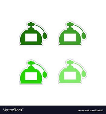 Set of paper stickers on white background perfume vector image