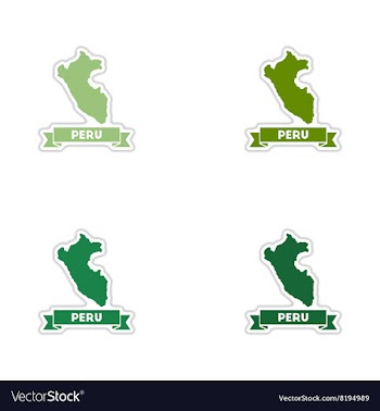 Set of paper stickers on white background Peru map vector image