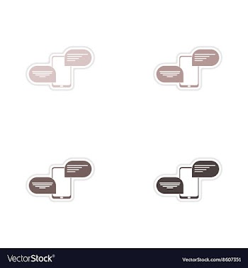 Set of paper stickers on white background phone vector image
