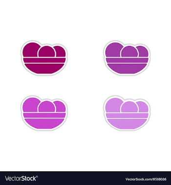 Set of paper stickers on white background plate of vector image