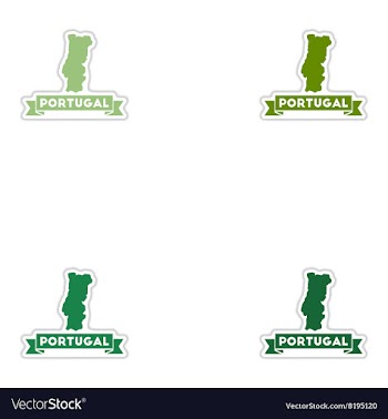 Set of paper stickers on white background Portugal vector image