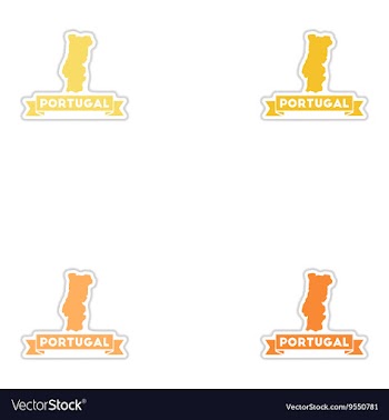Set of paper stickers on white background Portugal vector image