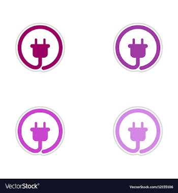 Set of paper stickers on white background power vector image