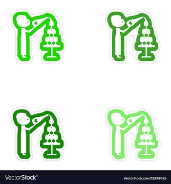 Set of paper stickers on white background pyramid vector image