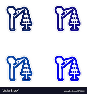 Set of paper stickers on white background pyramid vector image