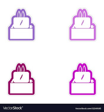 Set of paper stickers on white background rabbit vector image