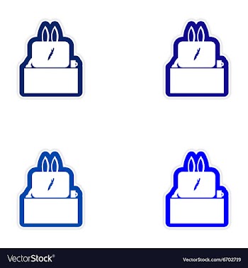 Set of paper stickers on white background rabbit vector image