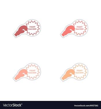 Set of paper stickers on white background racism vector image
