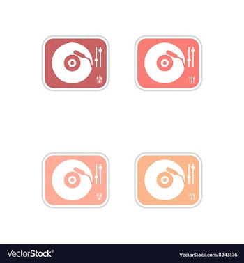 Set of paper stickers on white background record vector image