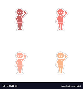 Set of paper stickers on white background referee vector image
