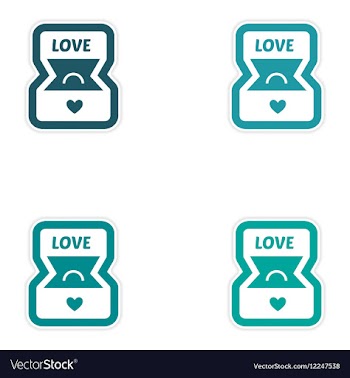 Set of paper stickers on white background Ring in vector image