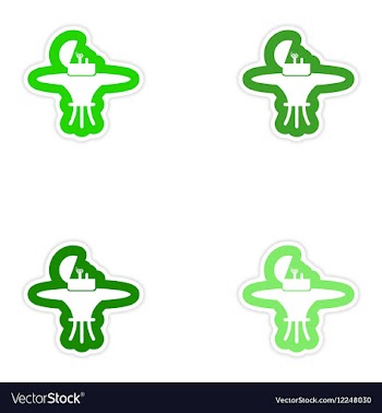 Set of paper stickers on white background Ring in vector image