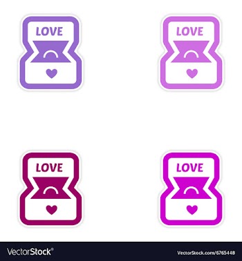 Set of paper stickers on white background Ring in vector image