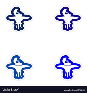 Set of paper stickers on white background Ring in vector image